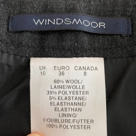 Windsmoor Hi Rise Straight Leg Lined Wool Poly Blend Trousers Charcoal Grey Sz 8 - Picture 9 of 11